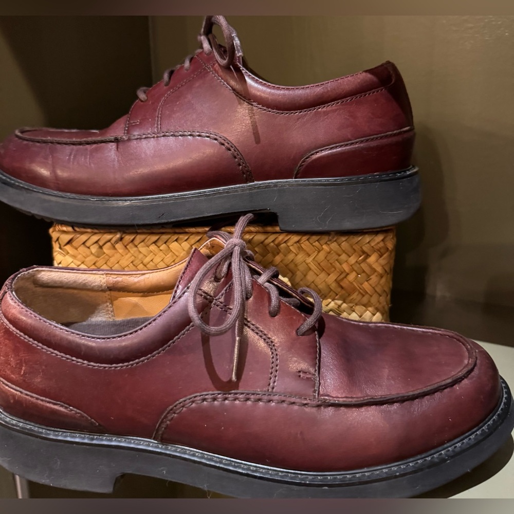 Rockport Leather Oxford Shoes Brown Comfort Lace Up Size 9M